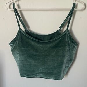 PINK Active Sage Velvet Bralette Y2K Minimal Luxe L